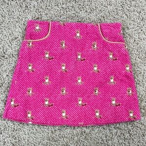 Lilly Pulitzer girls corduroy pink owl skirt sz 2